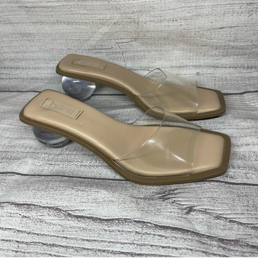 COPY - Women's 7 Cayymen Clear Ball Heel Square Toe Sandals.